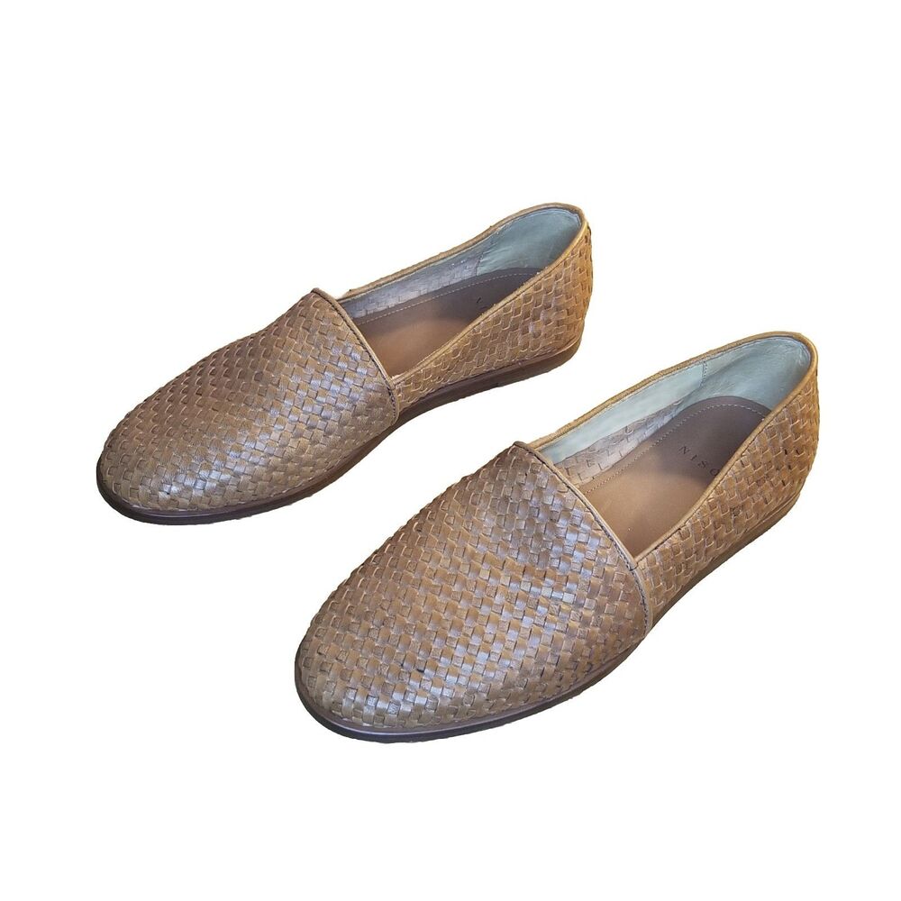 Nisolo Mara Loafers Women's Size 10.5 Shoes Brown Woven Leather Slip On Flats - Picture 3 of 6